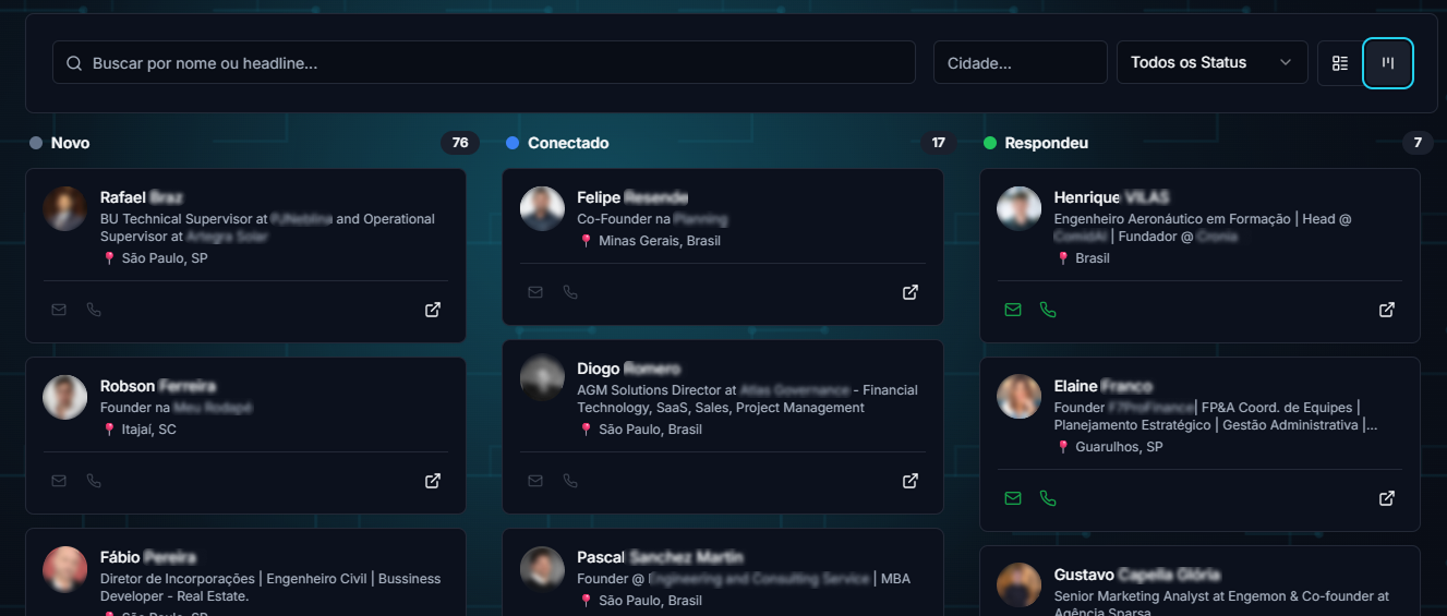 Harpor CRM Dashboard showing Kanban board